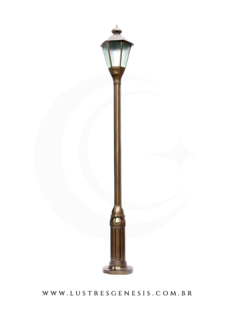 Poste de Iluminação externa Clássico Retro 3,30m estrutura robusta em alumínio fundido para jardim e fachada